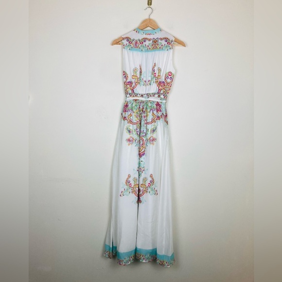 Ciebon Aloia soft tencel midi dress in pastel watercolor paisley print. XS - Picture 9 of 12